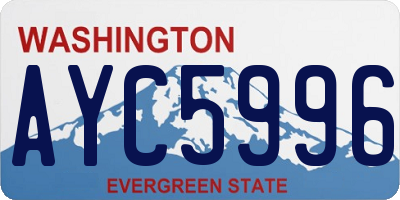 WA license plate AYC5996