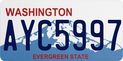 WA license plate AYC5997