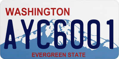 WA license plate AYC6001