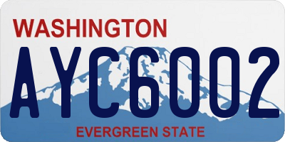 WA license plate AYC6002
