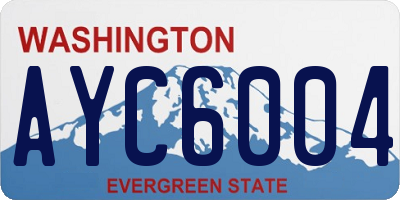 WA license plate AYC6004