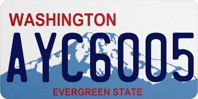 WA license plate AYC6005