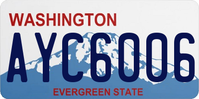 WA license plate AYC6006