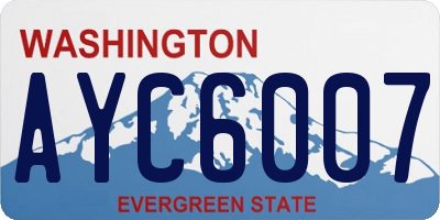 WA license plate AYC6007