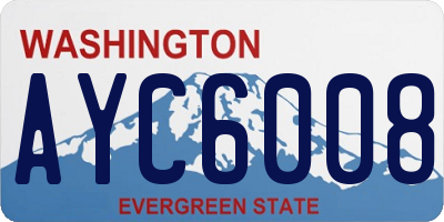 WA license plate AYC6008