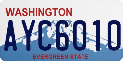 WA license plate AYC6010