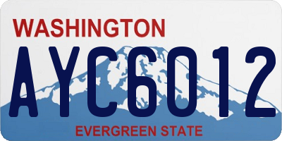 WA license plate AYC6012