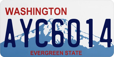 WA license plate AYC6014