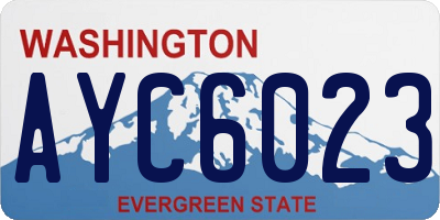 WA license plate AYC6023