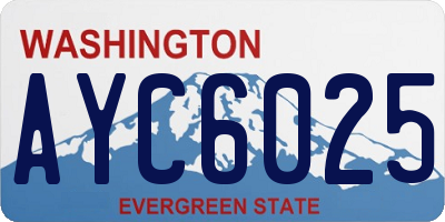WA license plate AYC6025