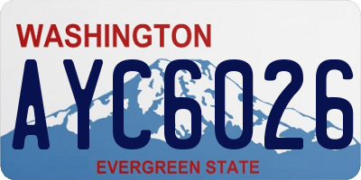 WA license plate AYC6026