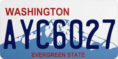 WA license plate AYC6027