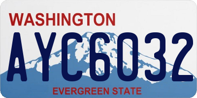 WA license plate AYC6032