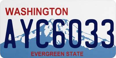 WA license plate AYC6033