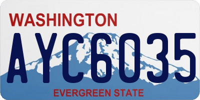 WA license plate AYC6035