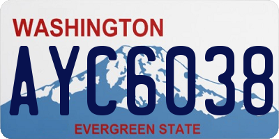 WA license plate AYC6038