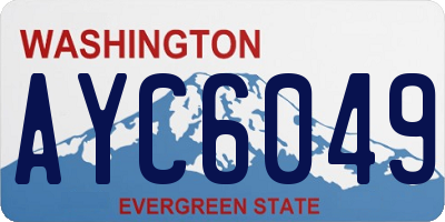 WA license plate AYC6049