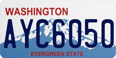 WA license plate AYC6050