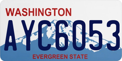 WA license plate AYC6053