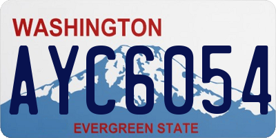 WA license plate AYC6054