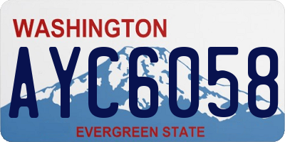 WA license plate AYC6058
