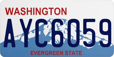 WA license plate AYC6059