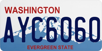 WA license plate AYC6060