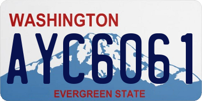WA license plate AYC6061