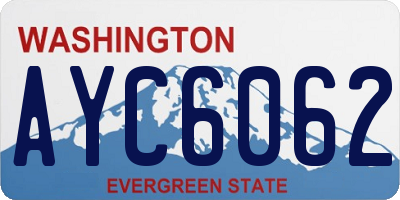 WA license plate AYC6062