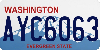 WA license plate AYC6063