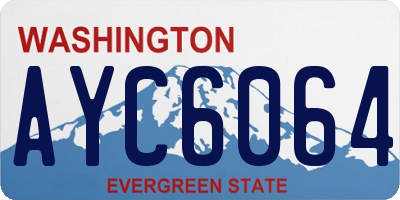WA license plate AYC6064