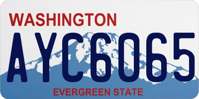 WA license plate AYC6065