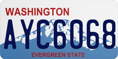 WA license plate AYC6068