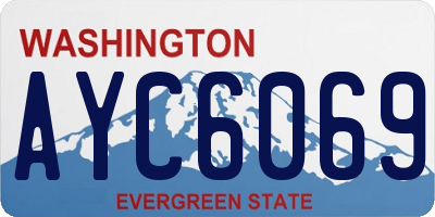 WA license plate AYC6069