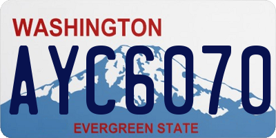 WA license plate AYC6070