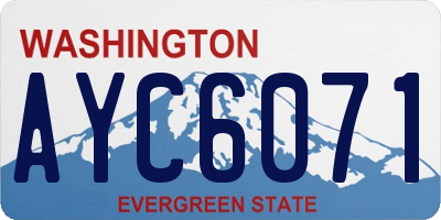 WA license plate AYC6071