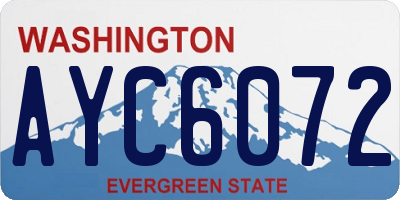 WA license plate AYC6072