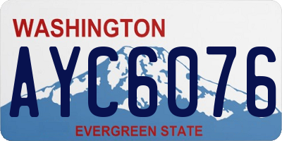 WA license plate AYC6076
