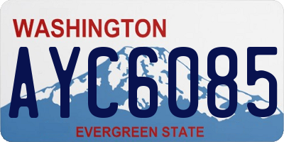 WA license plate AYC6085
