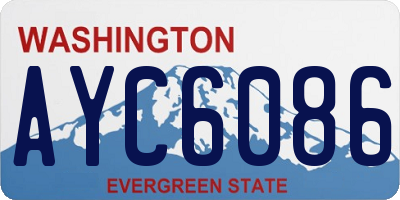 WA license plate AYC6086