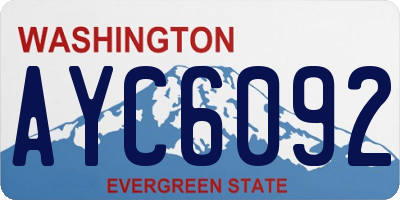 WA license plate AYC6092