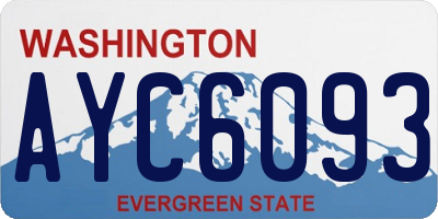 WA license plate AYC6093