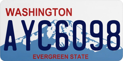 WA license plate AYC6098