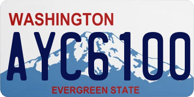 WA license plate AYC6100