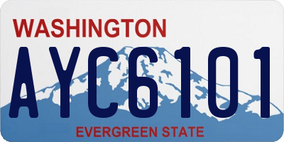 WA license plate AYC6101