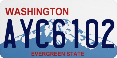 WA license plate AYC6102