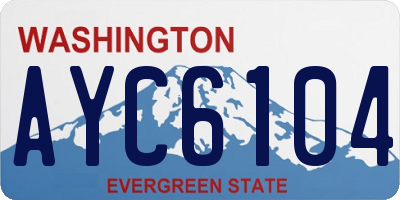 WA license plate AYC6104