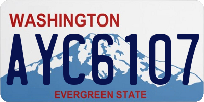 WA license plate AYC6107