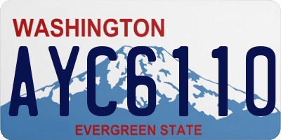 WA license plate AYC6110
