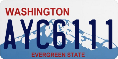 WA license plate AYC6111